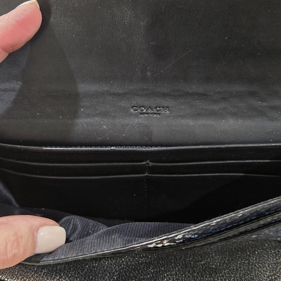 Coach Blue and Black Snake Print Wallet - Picture 3 of 3